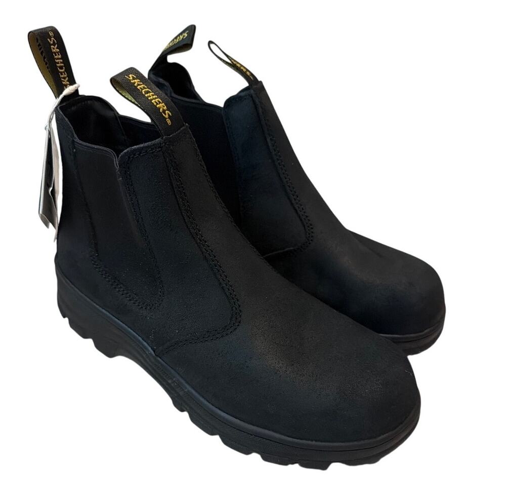 Skechers Work Women's Size 9.5 Black Pull-On Work Boots NWT Composite Safety Toe